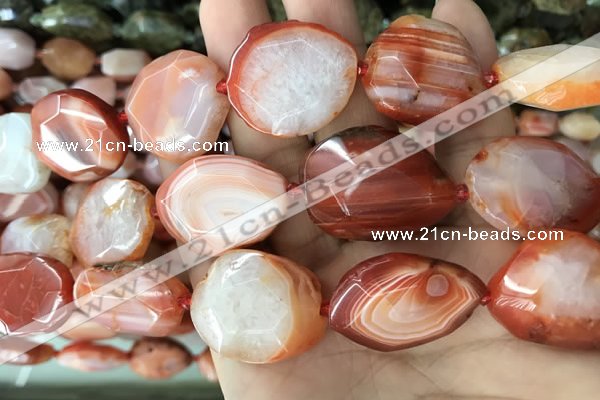 CNG7840 20*25mm - 25*30mm faceted freeform red agate beads