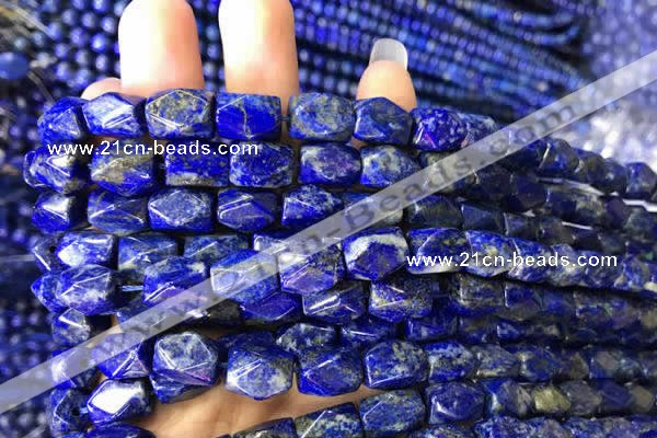 CNG7846 15.5 inches 8*12mm faceted nuggets lapis lazuli beads