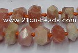 CNG7853 15.5 inches 6*10mm - 8*12mm faceted nuggets sunstone beads