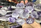 CNG7865 22*30 - 28*35mm faceted freeform lavender amethyst beads