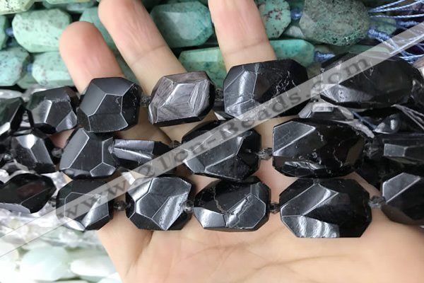 CNG7868 13*18mm - 18*25mm faceted freeform hypersthene beads