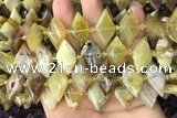 CNG7876 13*20mm - 15*25mm faceted freeform yellow opal beads