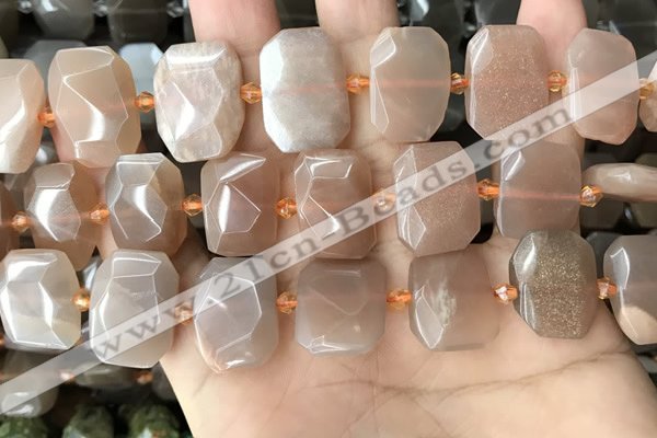 CNG7884 13*18mm - 15*25mm faceted freeform moonstone beads