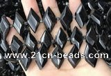 CNG7897 13*20mm - 15*25mm faceted freeform black tourmaline beads