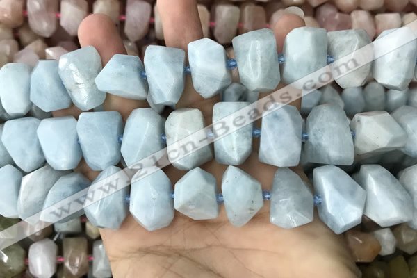 CNG7903 15.5 inches 12*16mm - 15*20mm faceted nuggets aquamarine beads