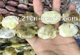 CNG7910 22*30mm - 25*35mm faceted freeform yellow opal beads