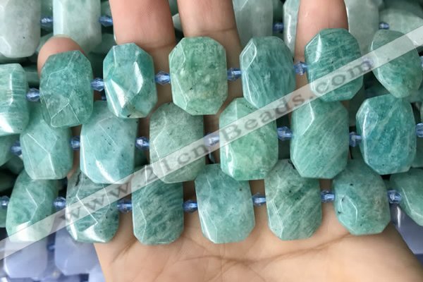 CNG7922 15.5 inches 13*18mm - 15*25mm faceted freeform amazonite beads