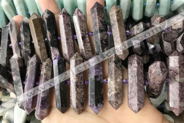 CNG7928 15.5 inches 10*25mm - 12*45mm faceted nuggets charoite beads