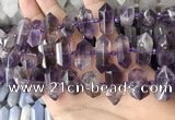 CNG7930 15.5 inches 8*22mm - 12*30mm faceted nuggets amethyst beads