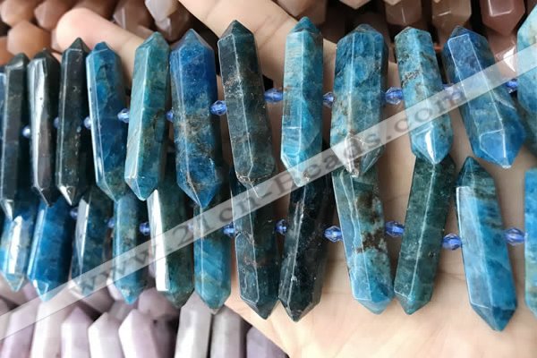 CNG7937 15.5 inches 10*22mm - 12*45mm faceted nuggets apatite beads