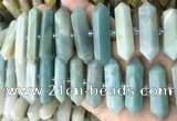 CNG7943 10*22mm - 12*45mm faceted nuggets amazonite beads