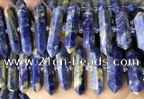 CNG7945 15.5 inches 10*22mm - 12*45mm faceted nuggets sodalite beads