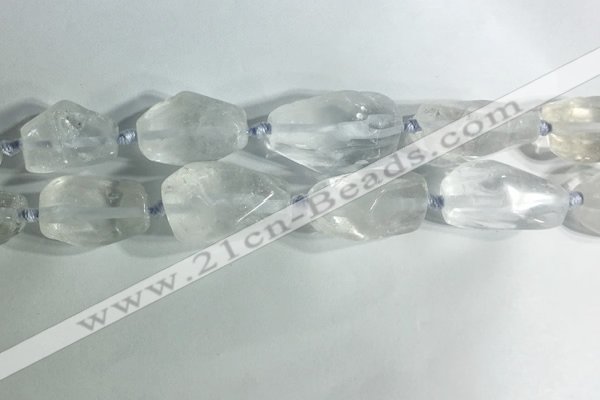 CNG7950 15.5 inches 15*25mm - 20*40mm nuggets white crystal beads