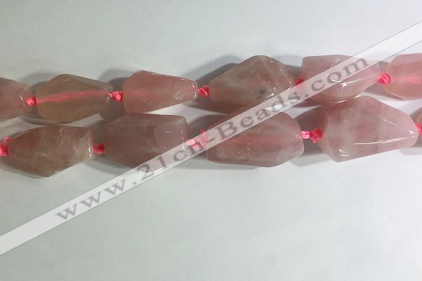 CNG7951 15.5 inches 15*25mm - 20*40mm nuggets rose quartz beads