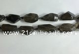 CNG7955 15.5 inches 15*25mm - 20*40mm nuggets smoky quartz beads