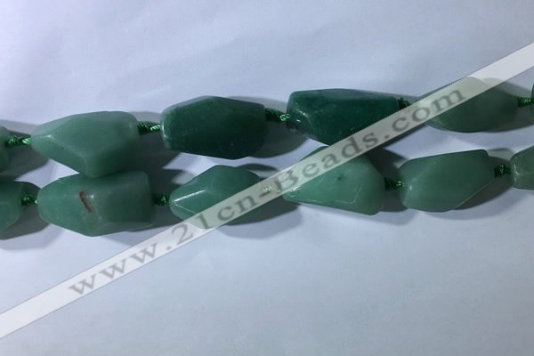 CNG7961 15.5 inches 15*25mm - 20*40mm nuggets green aventurine beads