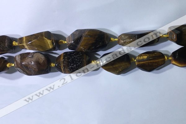 CNG7963 15.5 inches 15*25mm - 20*40mm nuggets yellow tiger eye beads