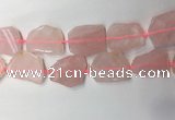 CNG7971 25*30mm - 35*45mm freeform rose quartz slab beads