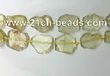 CNG7973 25*30mm - 35*45mm freeform lemon quartz slab beads