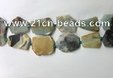 CNG7980 25*30mm - 35*45mm freeform amazonite slab beads