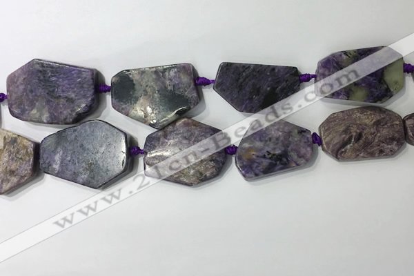 CNG7982 25*30mm - 35*45mm freeform charoite slab beads