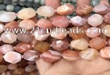 CNG7994 12*16mm - 13*18mm faceted nuggets pink Botswana agate beads