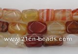 CNG800 15.5 inches 8*12mm faceted nuggets agate gemstone beads