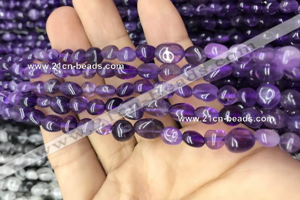 CNG8004 15.5 inches 6*8mm nuggets amethyst beads wholesale