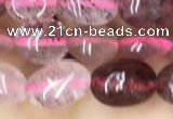 CNG8006 15.5 inches 6*8mm nuggets strawberry quartz beads