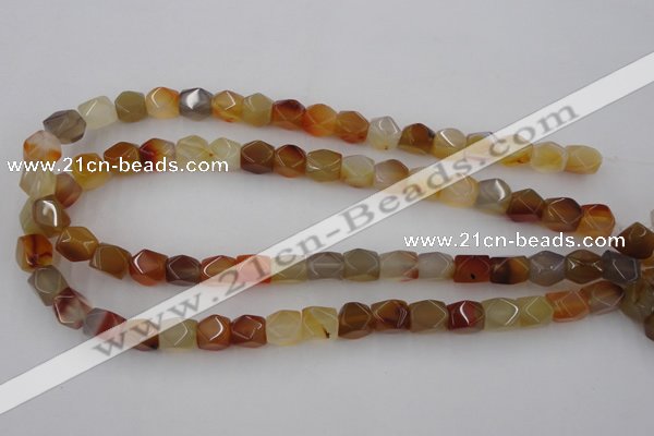 CNG803 15.5 inches 9*12mm faceted nuggets agate gemstone beads