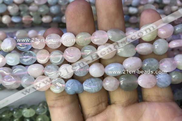 CNG8037 15.5 inches 8*10mm nuggets morganite beads wholesale