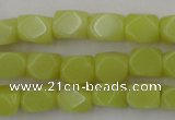 CNG805 15.5 inches 8*12mm faceted nuggets lemon jade beads