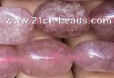 CNG8062 15.5 inches 8*10mm - 10*14mmm nuggets strawberry quartz beads