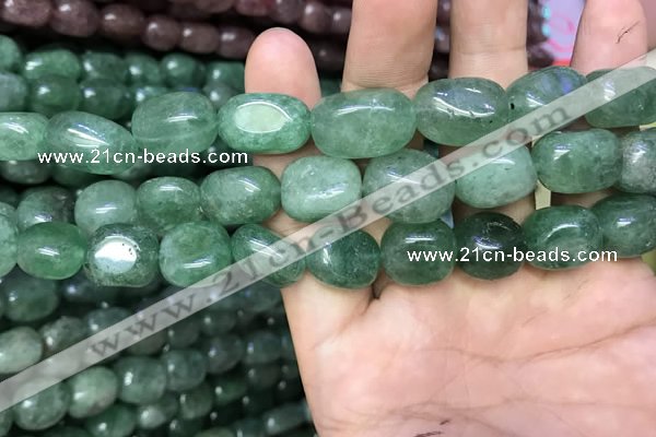 CNG8064 8*10mm - 10*14mmm nuggets green strawberry quartz beads