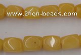 CNG807 15.5 inches 9*12mm faceted nuggets yellow jade beads