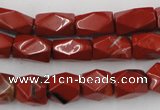 CNG809 15.5 inches 9*13mm faceted nuggets red jasper beads