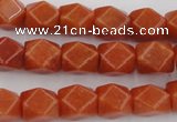 CNG811 15.5 inches 9*12mm faceted nuggets red aventurine beads