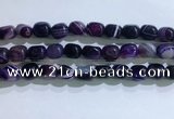 CNG8132 15.5 inches 8*12mm nuggets striped agate beads wholesale