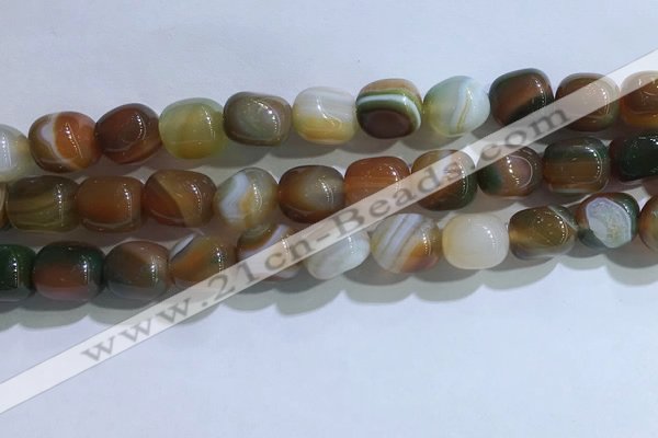 CNG8141 15.5 inches 8*12mm nuggets striped agate beads wholesale