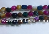 CNG8145 15.5 inches 8*12mm nuggets striped agate beads wholesale