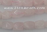 CNG815 15.5 inches 8*12mm faceted nuggets rose quartz beads