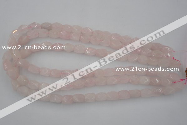 CNG815 15.5 inches 8*12mm faceted nuggets rose quartz beads