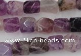 CNG817 15.5 inches 9*12mm faceted nuggets fluorite beads