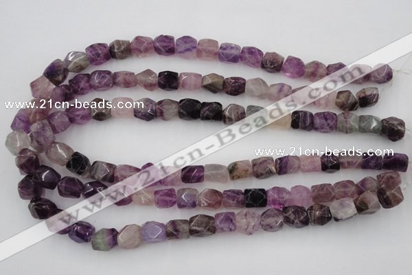 CNG817 15.5 inches 9*12mm faceted nuggets fluorite beads