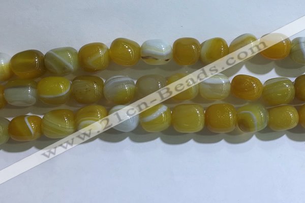 CNG8185 15.5 inches 10*14mm nuggets striped agate beads wholesale