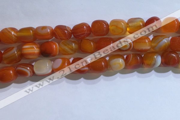 CNG8188 15.5 inches 10*14mm nuggets striped agate beads wholesale