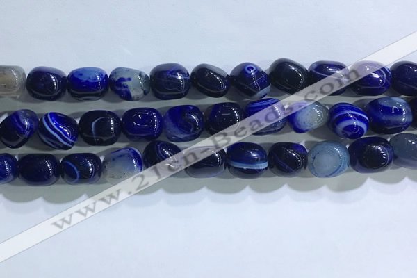 CNG8189 15.5 inches 10*14mm nuggets striped agate beads wholesale