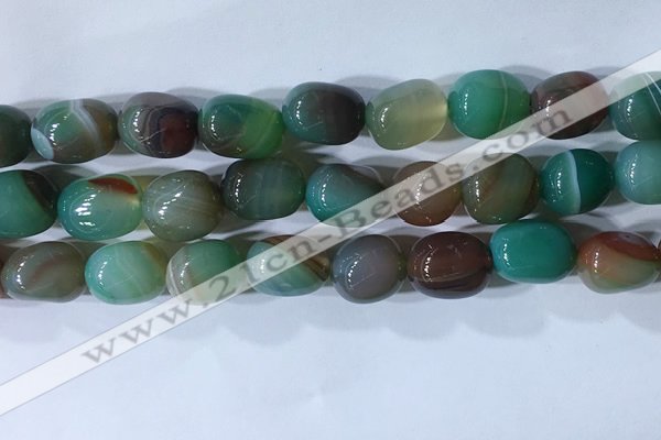 CNG8192 15.5 inches 10*14mm nuggets striped agate beads wholesale