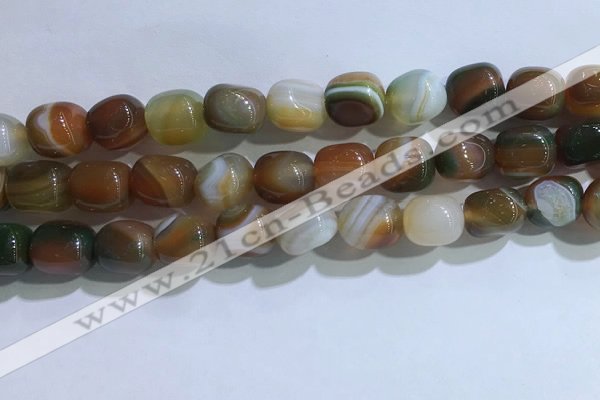 CNG8195 15.5 inches 10*14mm nuggets striped agate beads wholesale