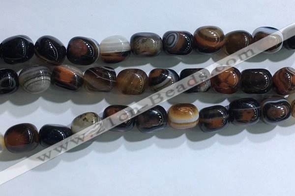 CNG8197 15.5 inches 10*14mm nuggets striped agate beads wholesale